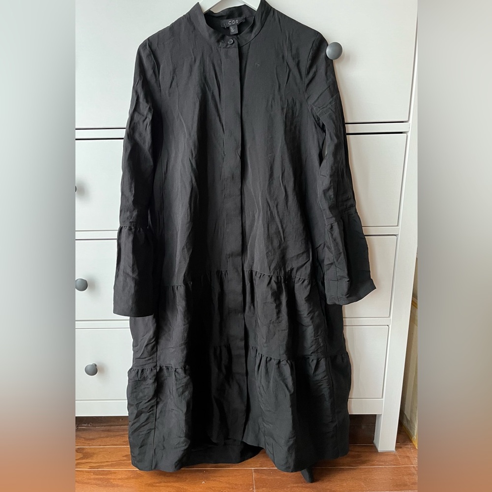 COS size 2 black dress with ruffles